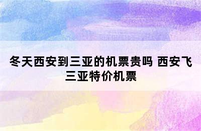 冬天西安到三亚的机票贵吗 西安飞三亚特价机票